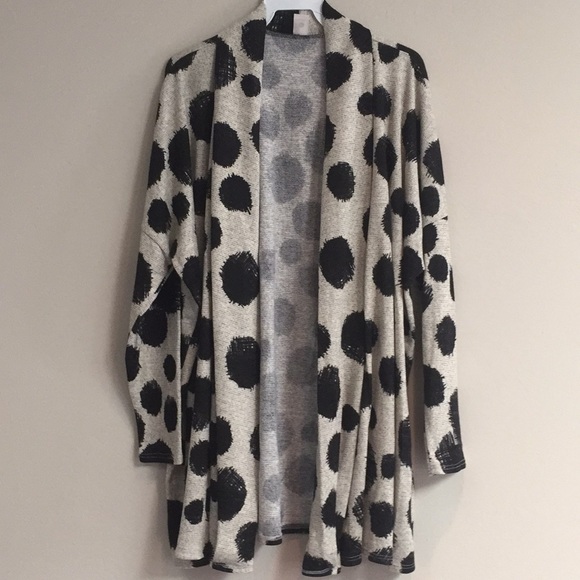 LAST 1: My Favorite Black Grey Polka Dot Cardigan - Picture 3 of 3