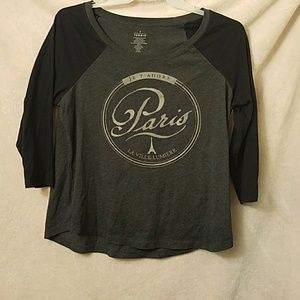 Torrid Paris 3/4 length Sleeve Tee size 0
