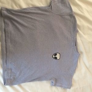 Blue checkered alien tee from Brandy Melville