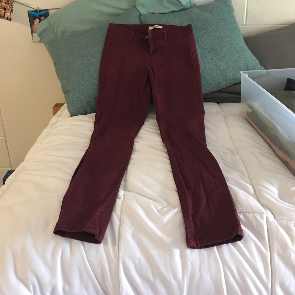 Maroon skinny jeans