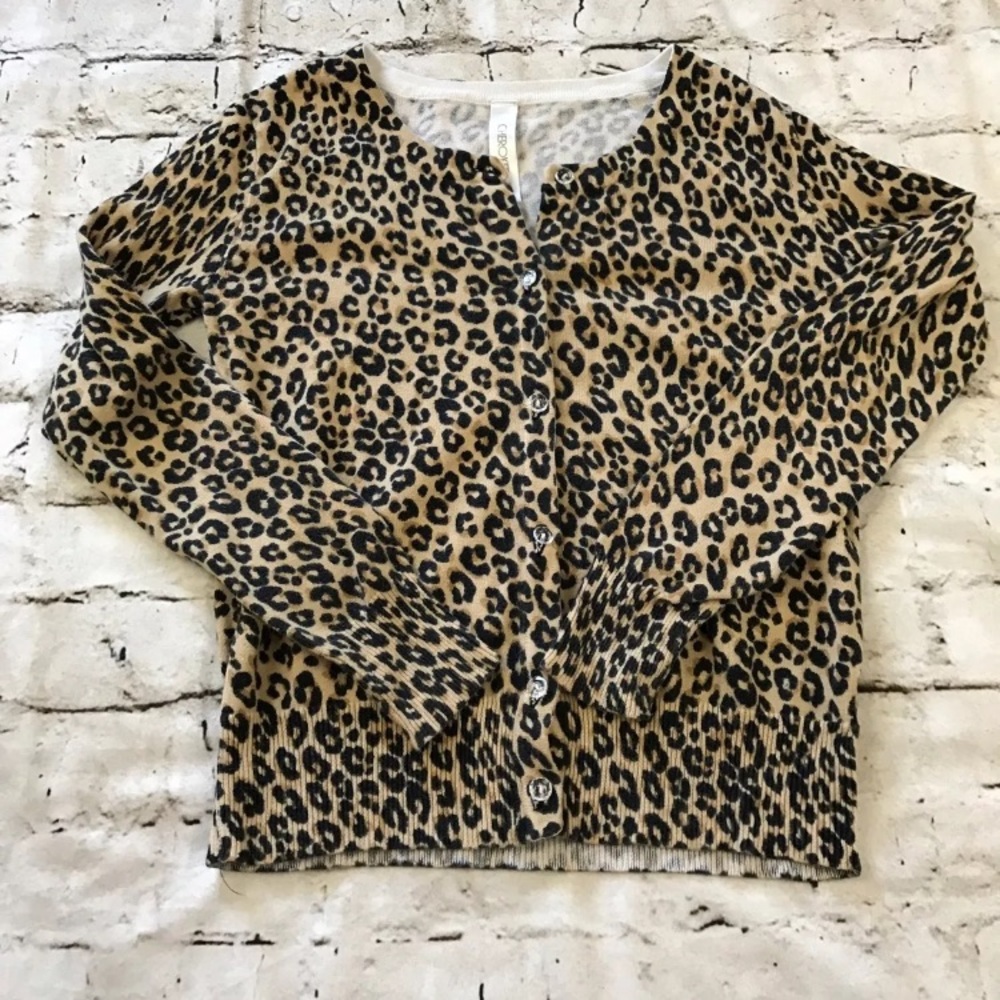 Cheetah Print Cherokee Button Up Cardigan Size L