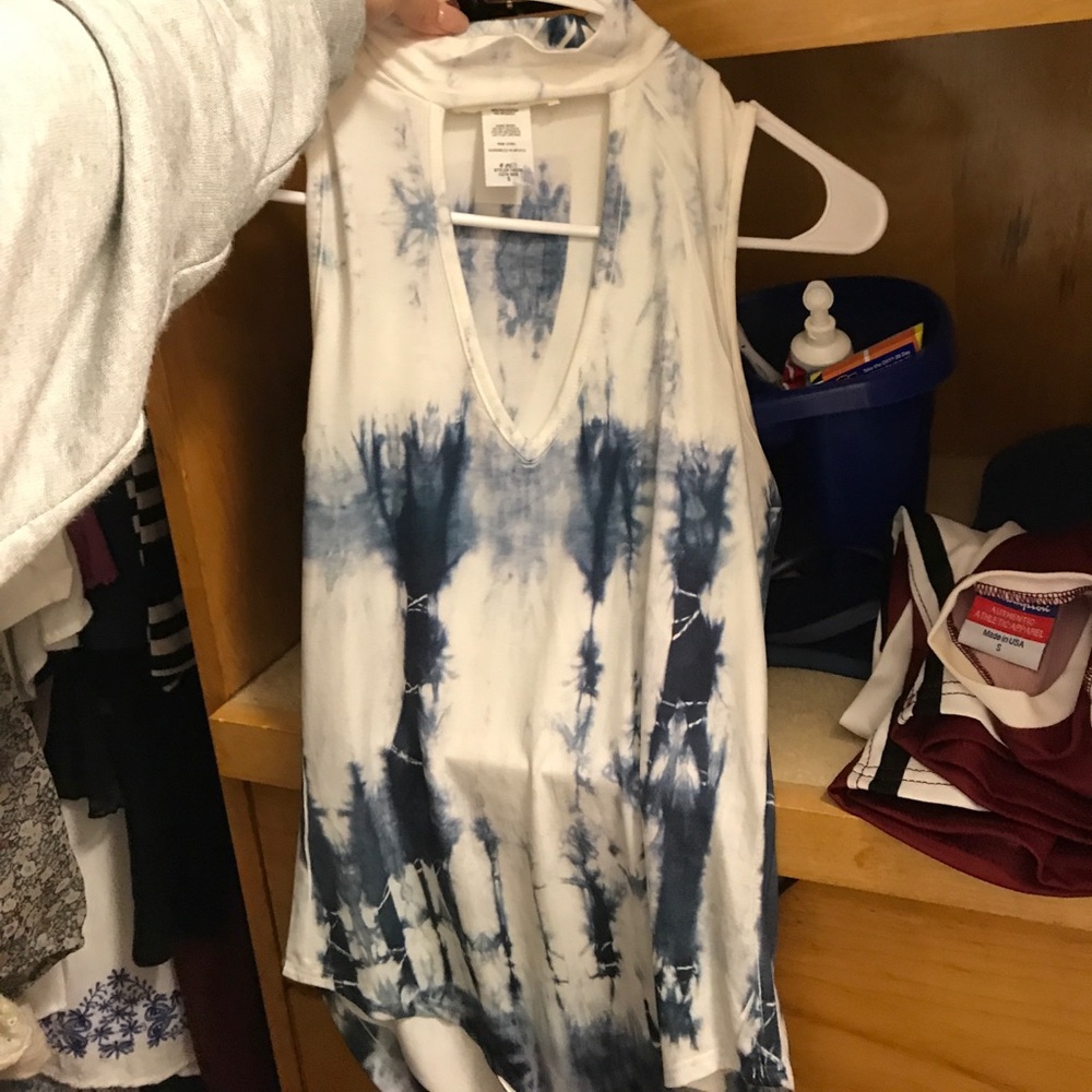 High triangle cutout tie dye bodysuit