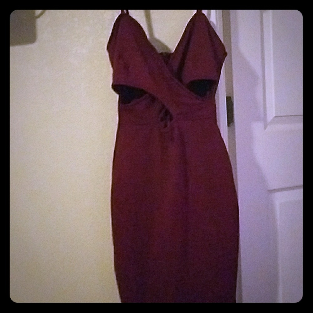 Sexy burgundy Bodycon dress