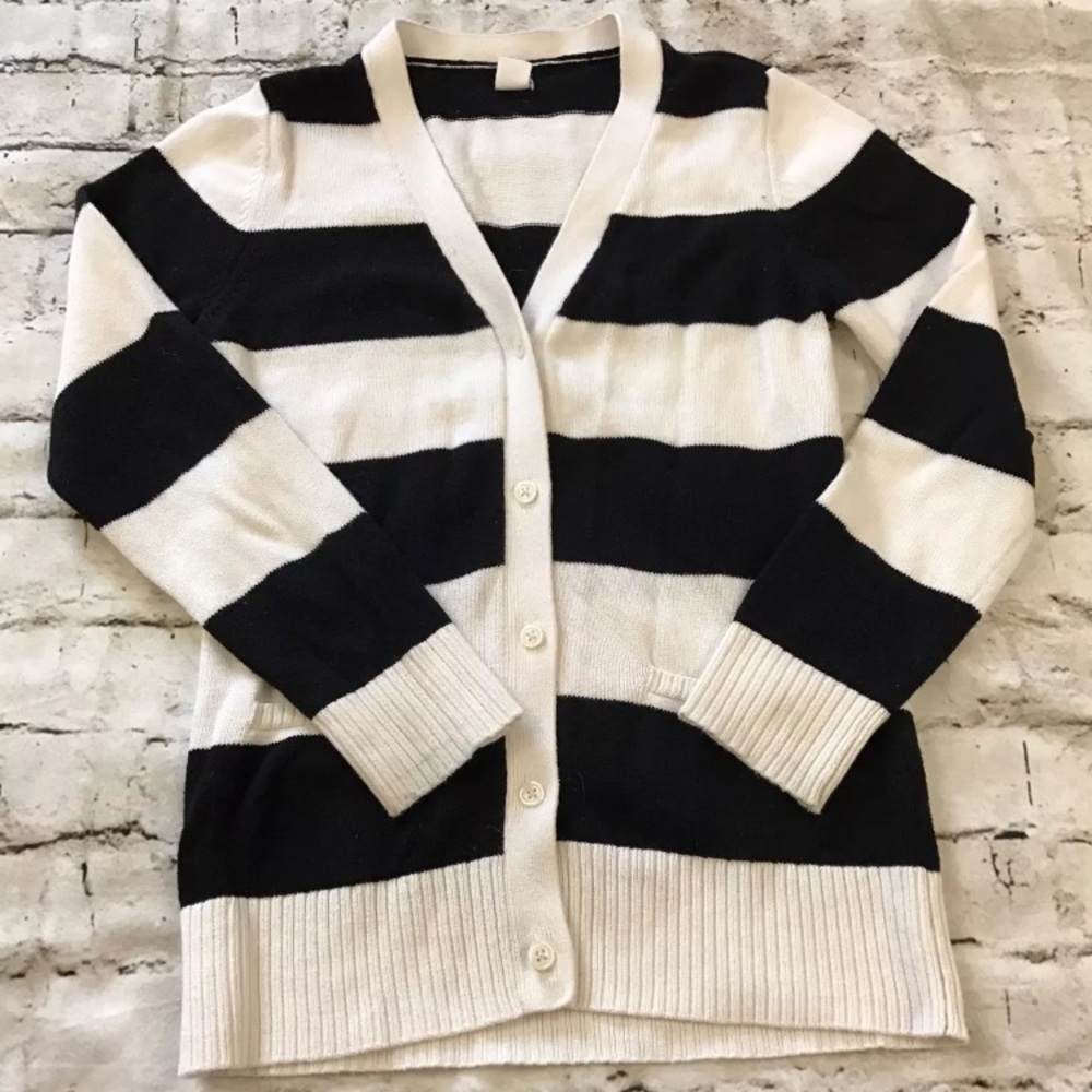 Old Navy Striped Sweater Button-Up Cardigan Sz L