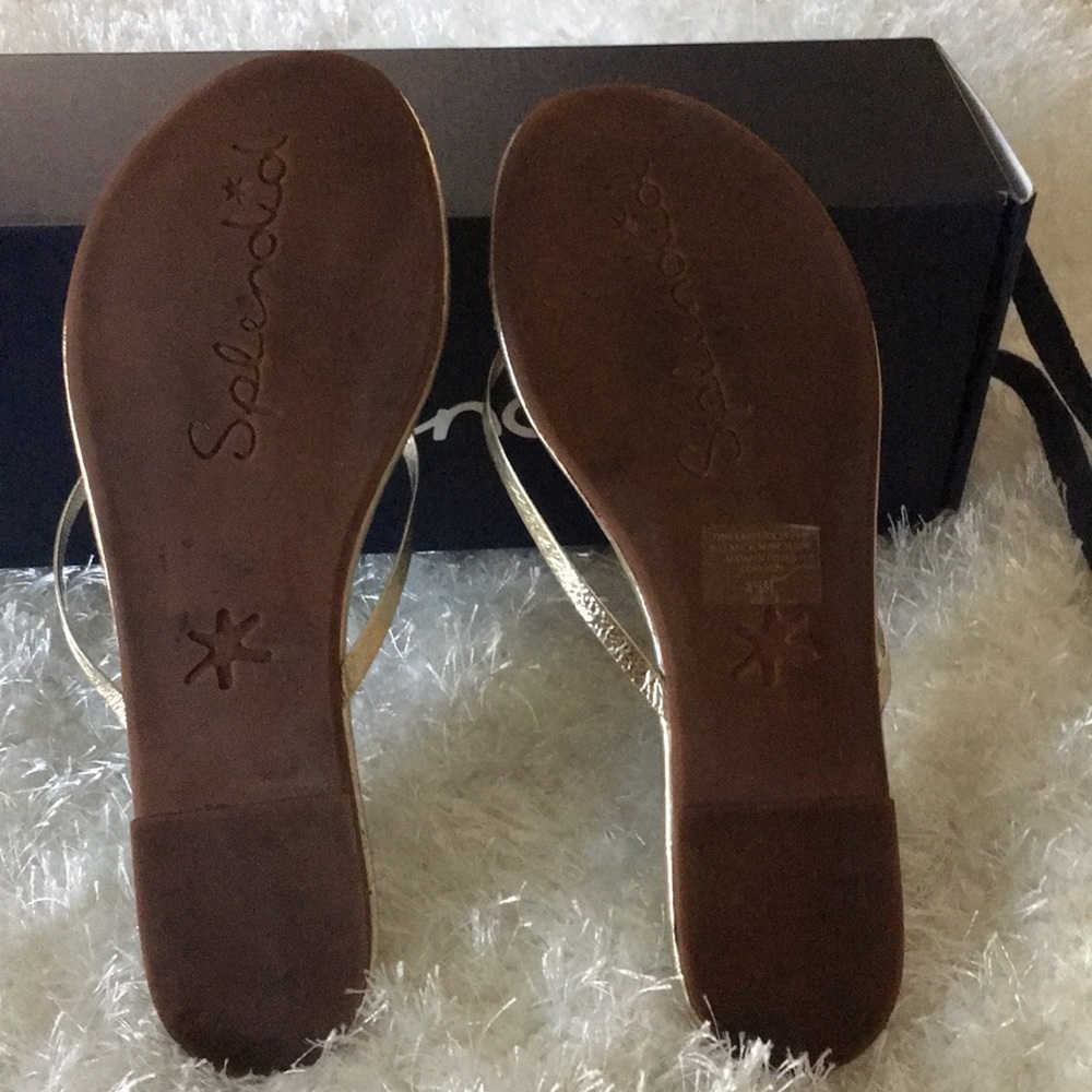 Splendid Gold Crinkle Metallic Sandals - Picture 5 of 7