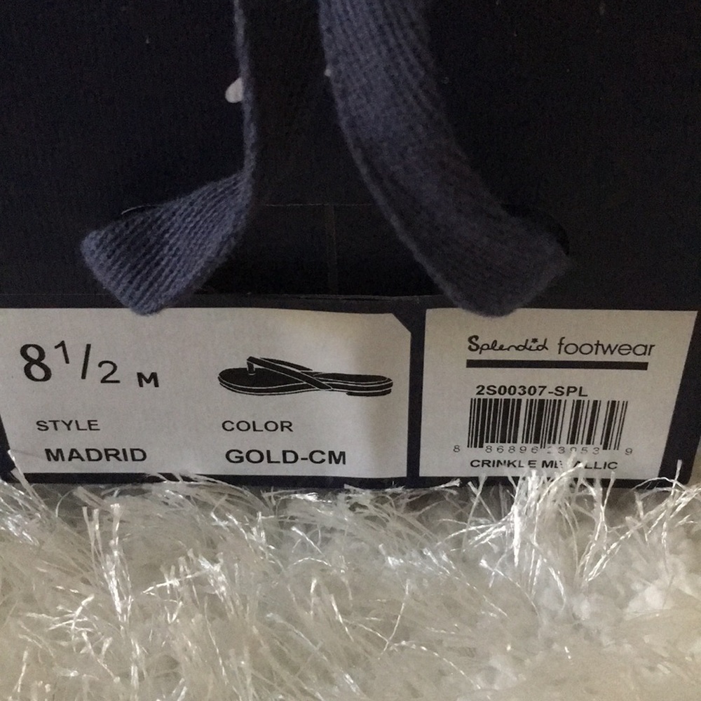 Splendid Gold Crinkle Metallic Sandals - Picture 6 of 7
