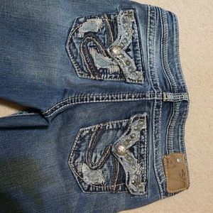 Silver. Boot cut. Woman's jeans