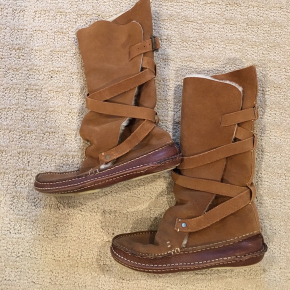 shearling moccasin boots