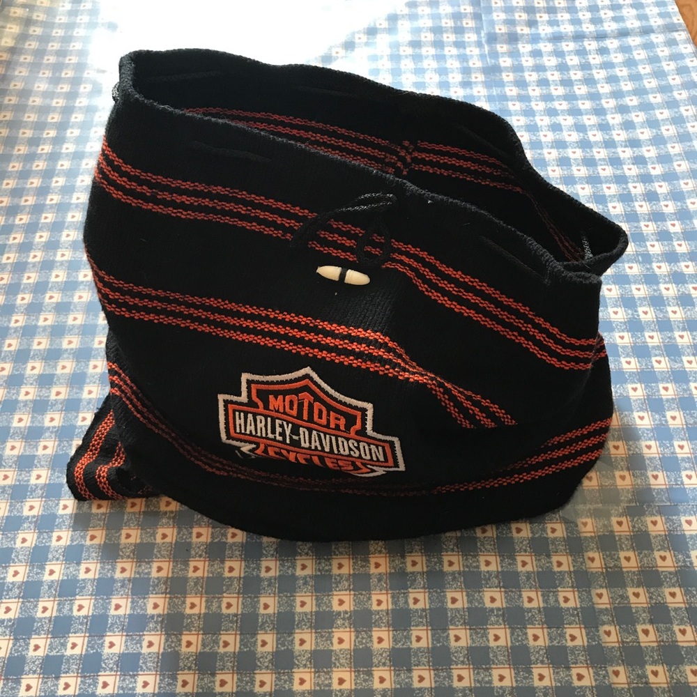 Harley Davidson Orange and Black Backpack Bag