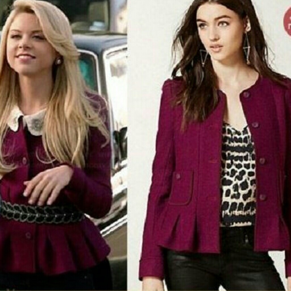 Anthropologie purple Peplum jacket Elevenses
