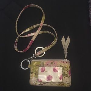Vera Bradley Lanyard Wallet Make Me Blush