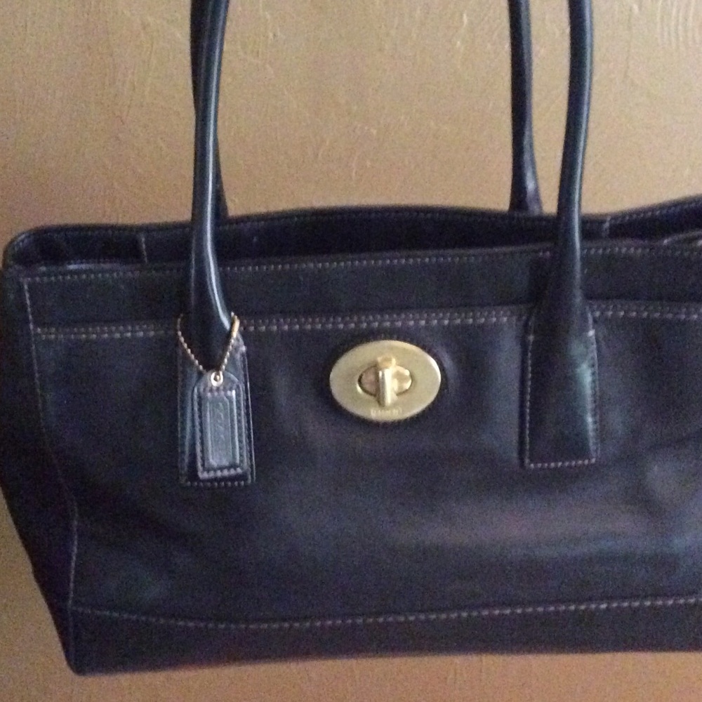 Coach black leather purse