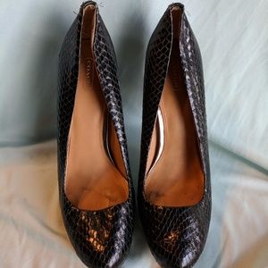 Coach Embossed Leather Stilettos, Size 11