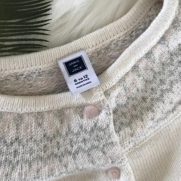 JANIE AND JACK BEIGE SWEATER FOR GIRLS 6-12MOS - Picture 2 of 3