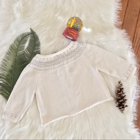 JANIE AND JACK BEIGE SWEATER FOR GIRLS 6-12MOS - Picture 3 of 3