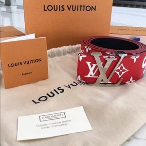 LOUIS VUITTON X SUPREME BELT SIZE 38-40 ❤️