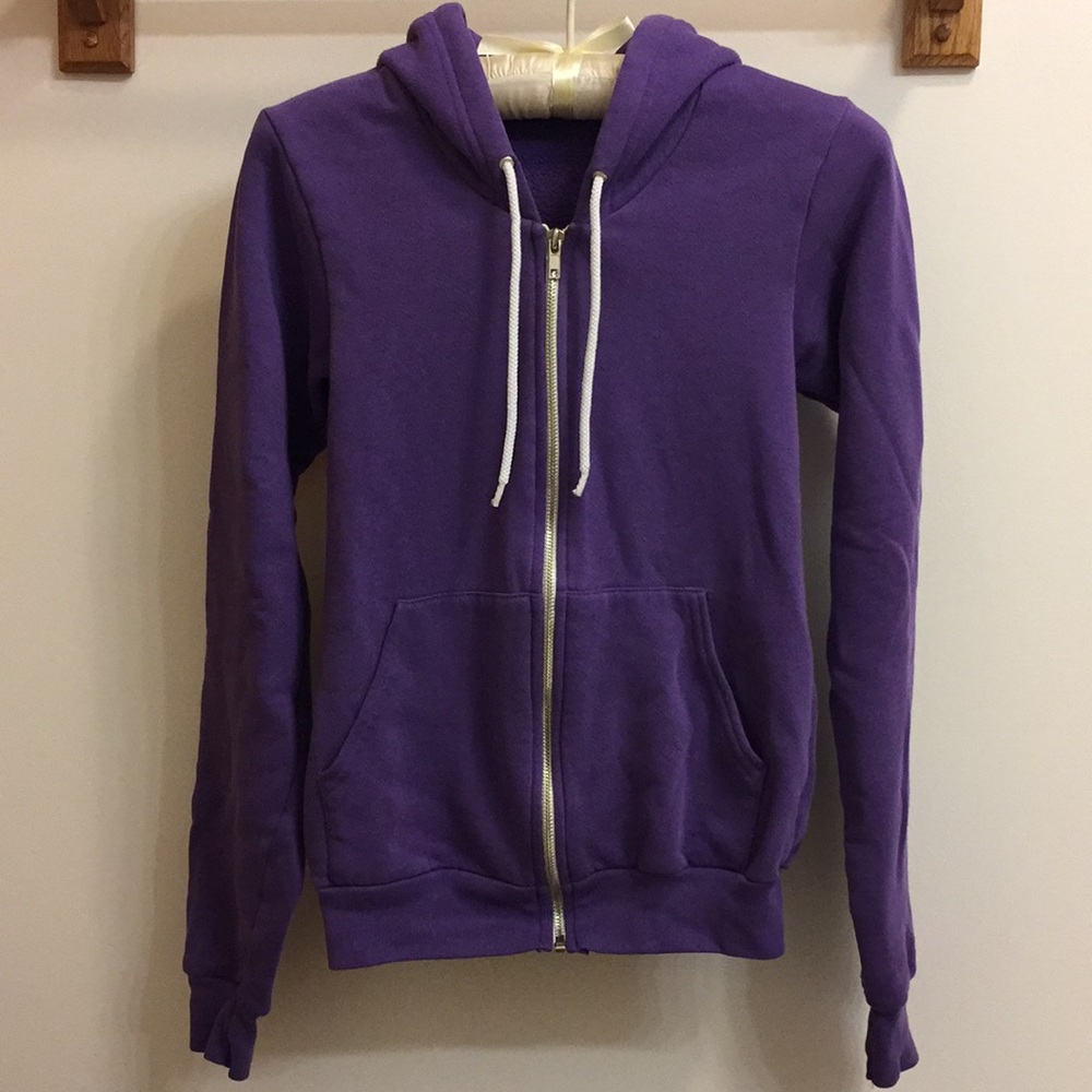 American apparel hoodie purple xxs unisex