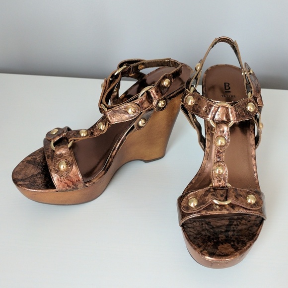 Bakers bronze sandals with 5" wedge heels - Picture 1 of 5