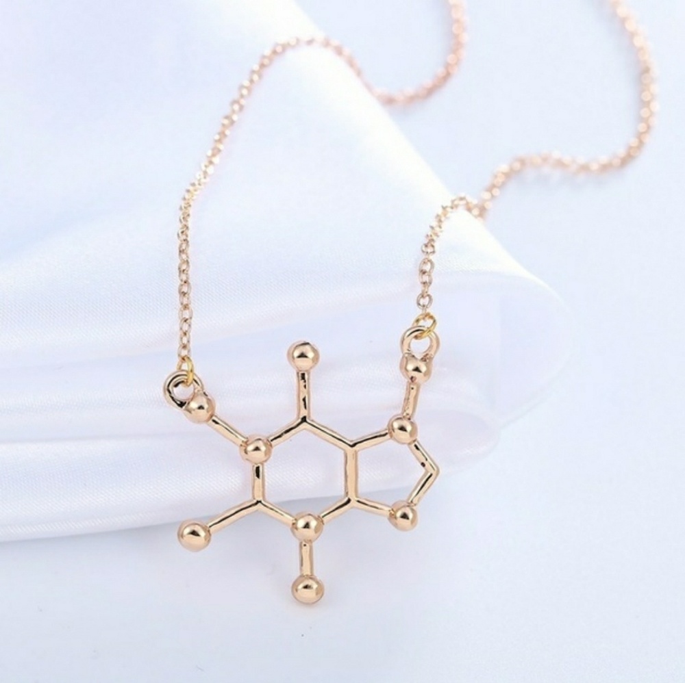 Caffeine Addict Molecule Necklace