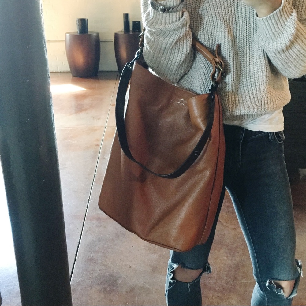 Tumbled leather slouchy bag