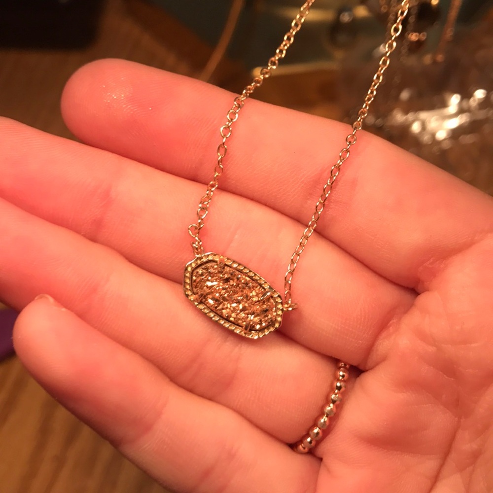Rose Gold drusy Kendra Scott necklace