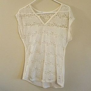 Sheer ivory lace top, Kimchi Blue