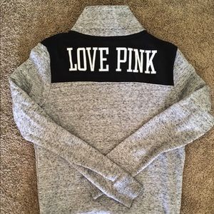 PINK half-zip hoodie