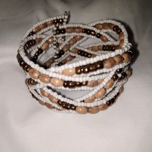 Wood & Glass Bead Bracelet