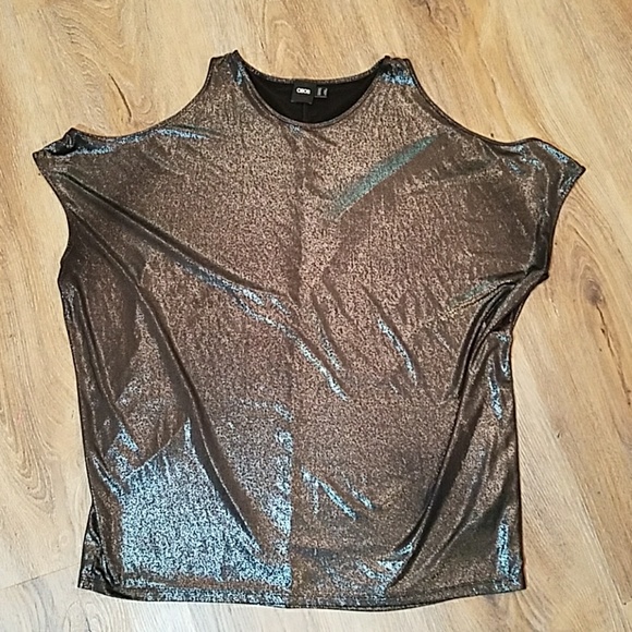 Asos Tops - Sparkly Asos Metalic Cold Shoulder top