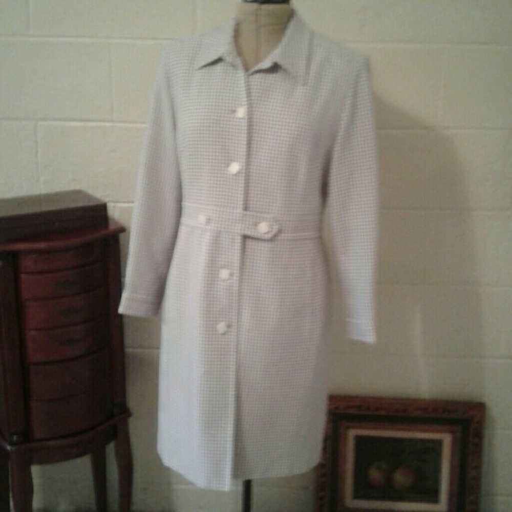 Jackie O style purple houndstooth jacket Sz 14 by