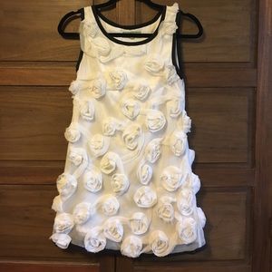 White rosette mini dress