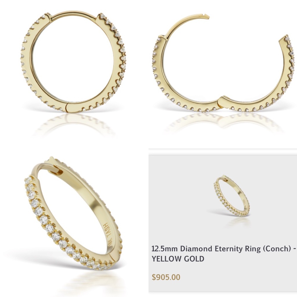Maria Tash - 12.5mm 18k Diamond Eternity Pavé Ring