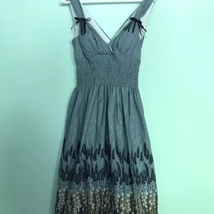 Never Worn Blue Sundress With Floral Design