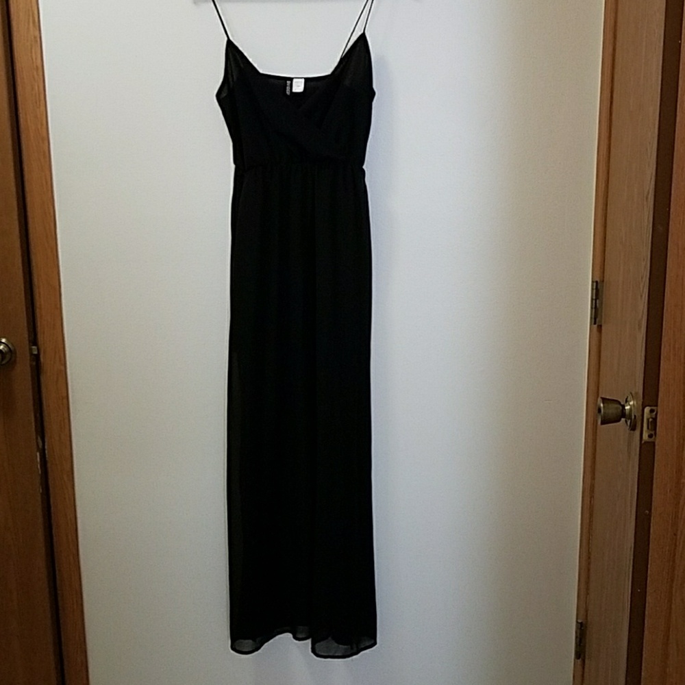 Sheer black maxi dress with slip underneath