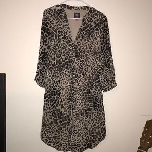 Leopard print mid sleeve dress!