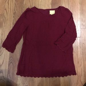 Maeve Burgundy Chenille Dot Top 2