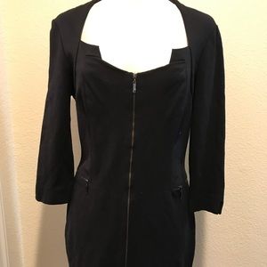 Cache Front Zipper Dress