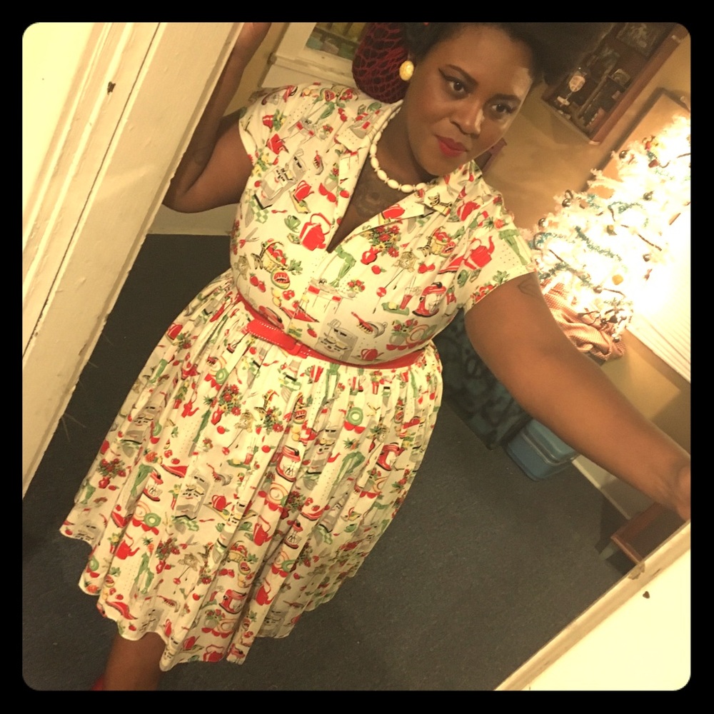 Bernie Dexter Pinup Kitchen Shirt Swing Dress 2x