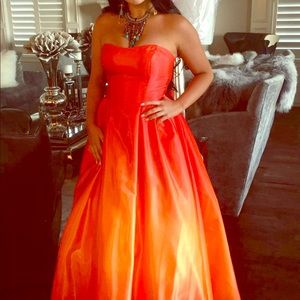 Orange ball gown