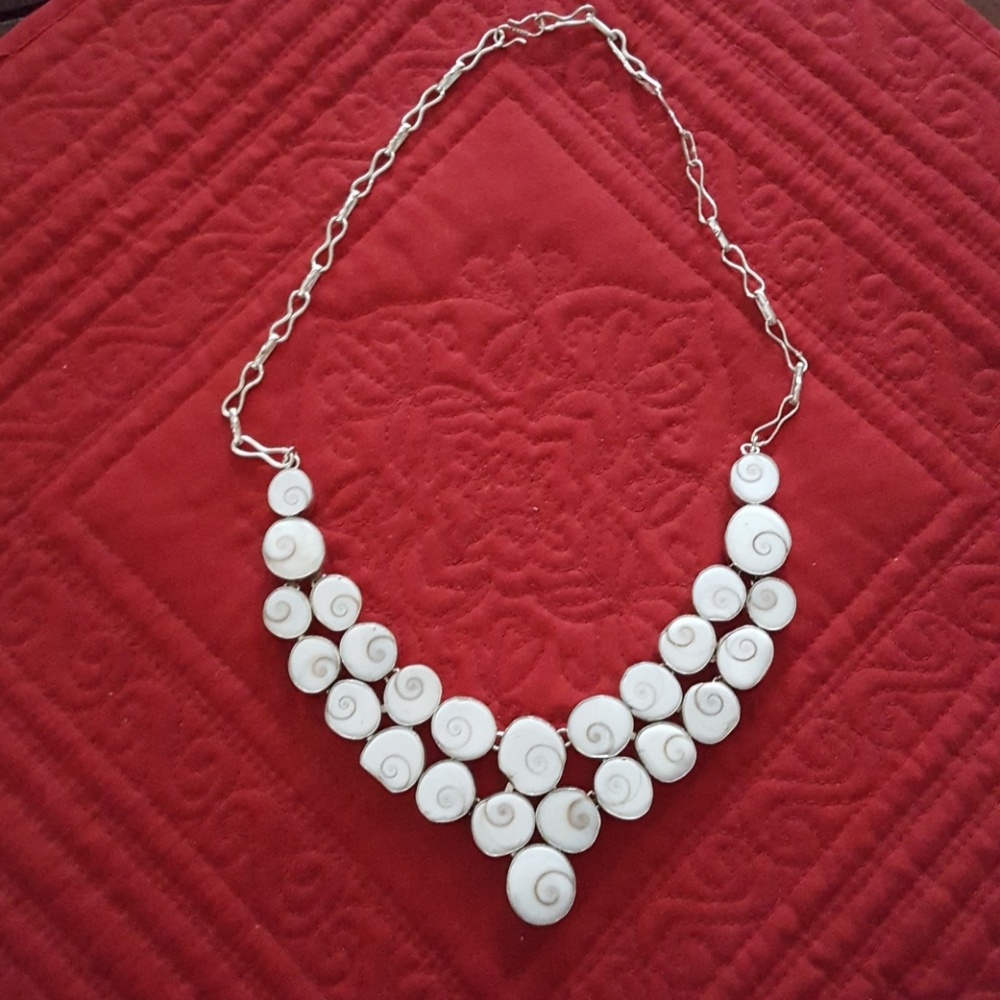 White shiva shell necklace