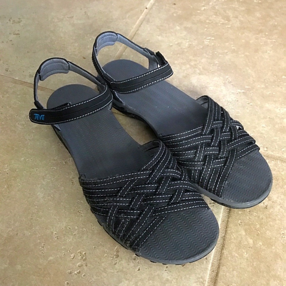Teva Black Strappy Sandals