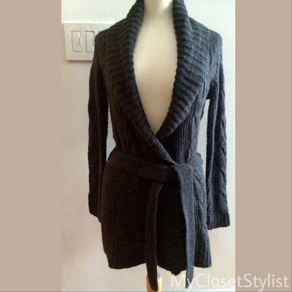 belted sweater jacket