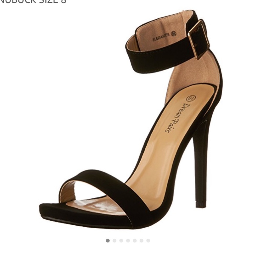 Black ankle strap heels