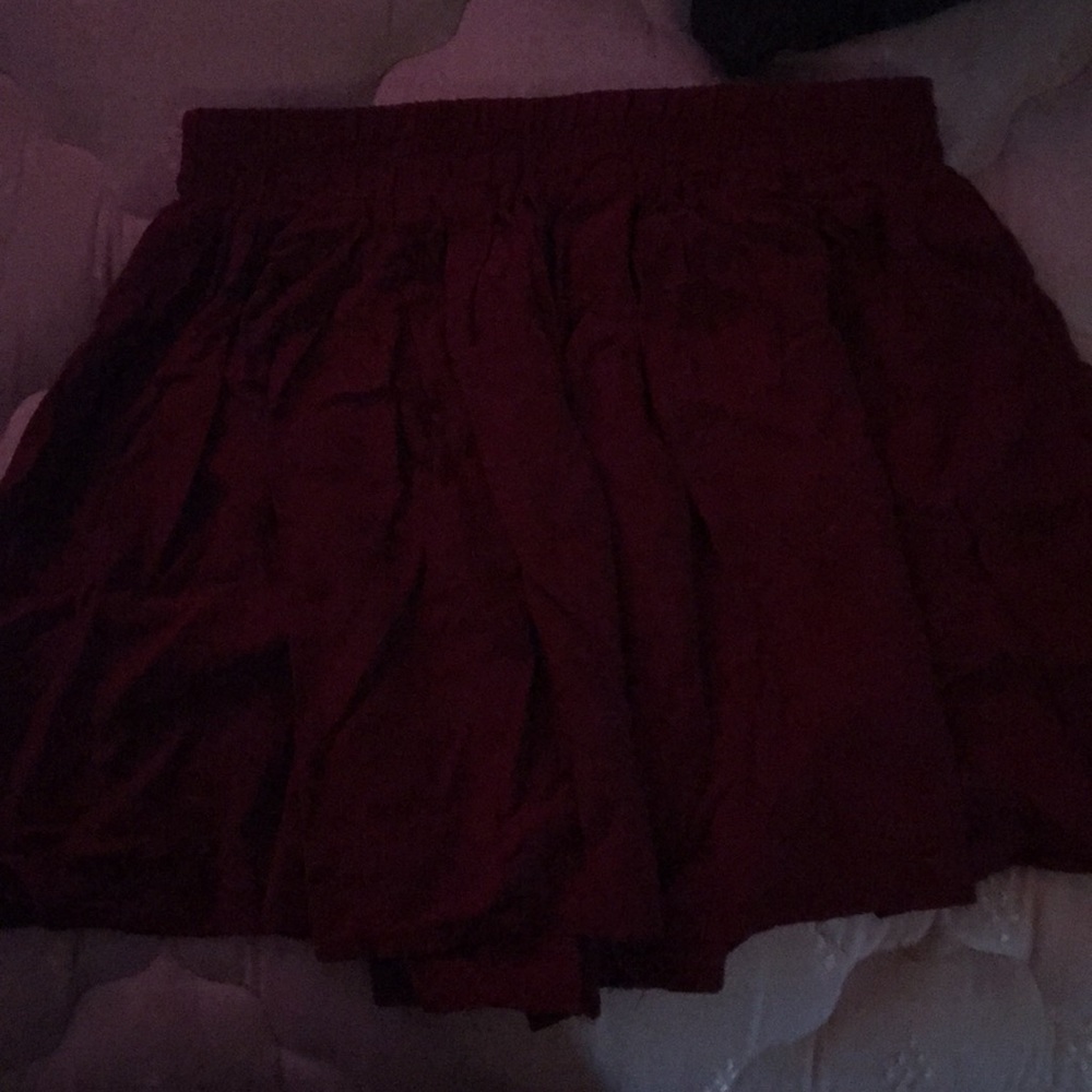 Burgundy flowy skirt