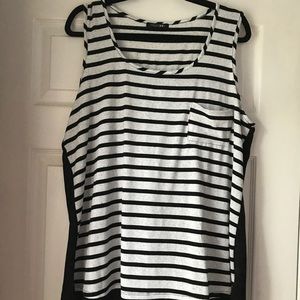 NWOT Papermoon Grey & Black Stripped Tank Top