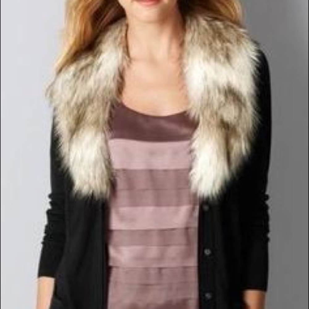 Loft sweater with faux fur detail