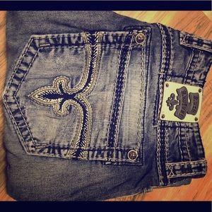 Men's rock revival boot cut jeans