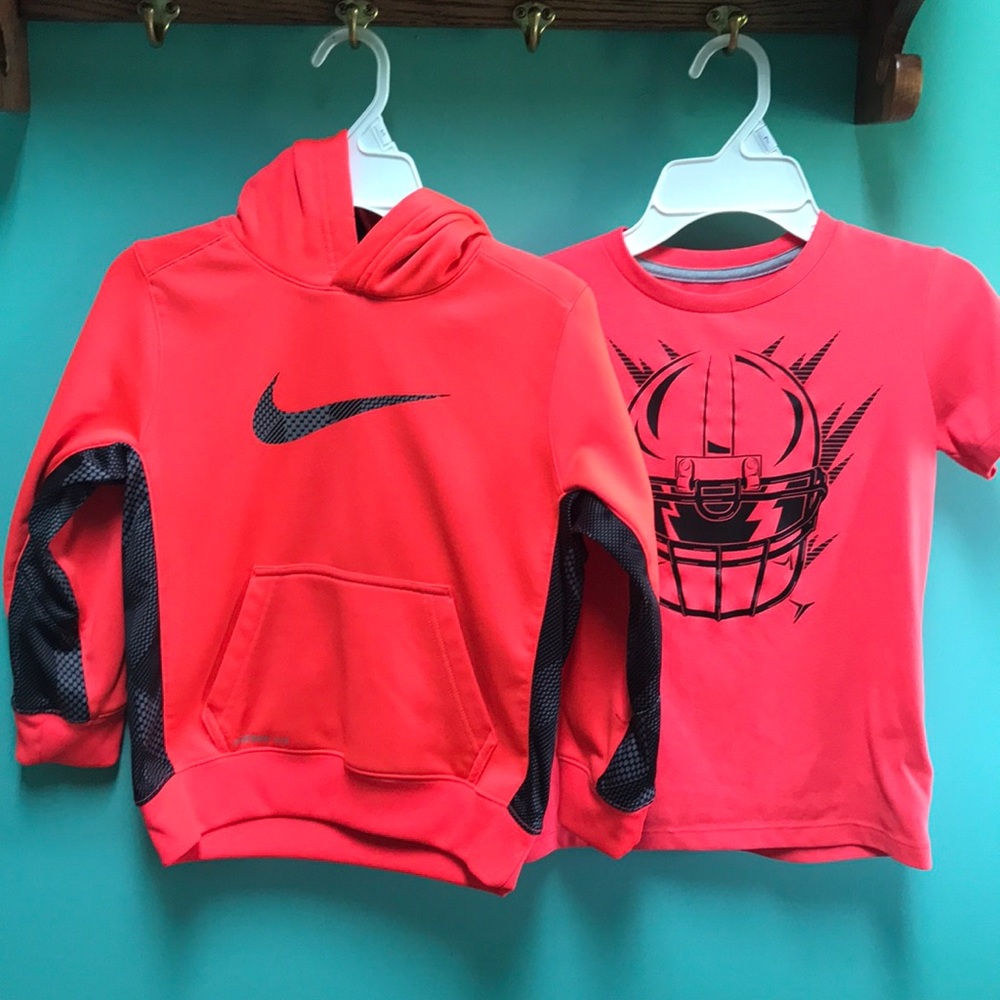 Nike hoodie and Old Navy tee