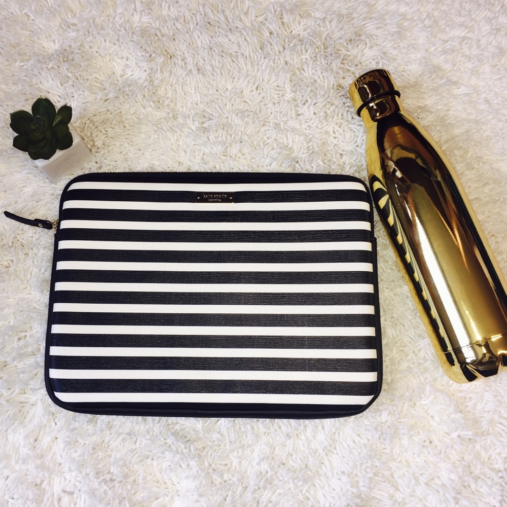 Kate Spade Striped B&W Laptop Case