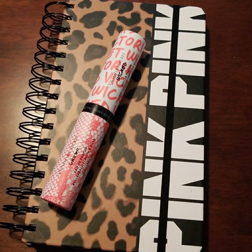Pink planner w/rollerball (wicked & crush) scent